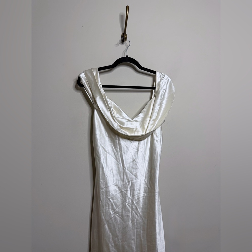Reformation Ronda Silk Dress in Ivory - Picture 10 of 15
